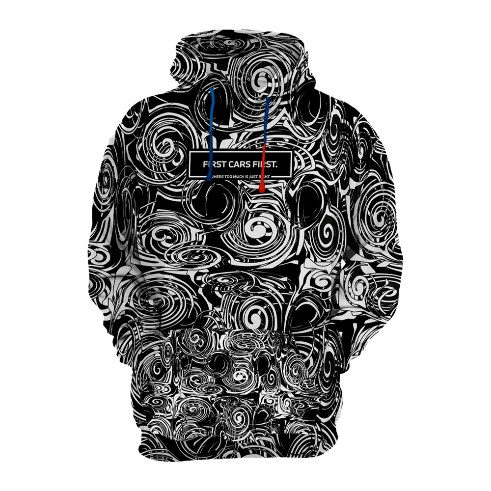 First Cars First camouflage hoodie design