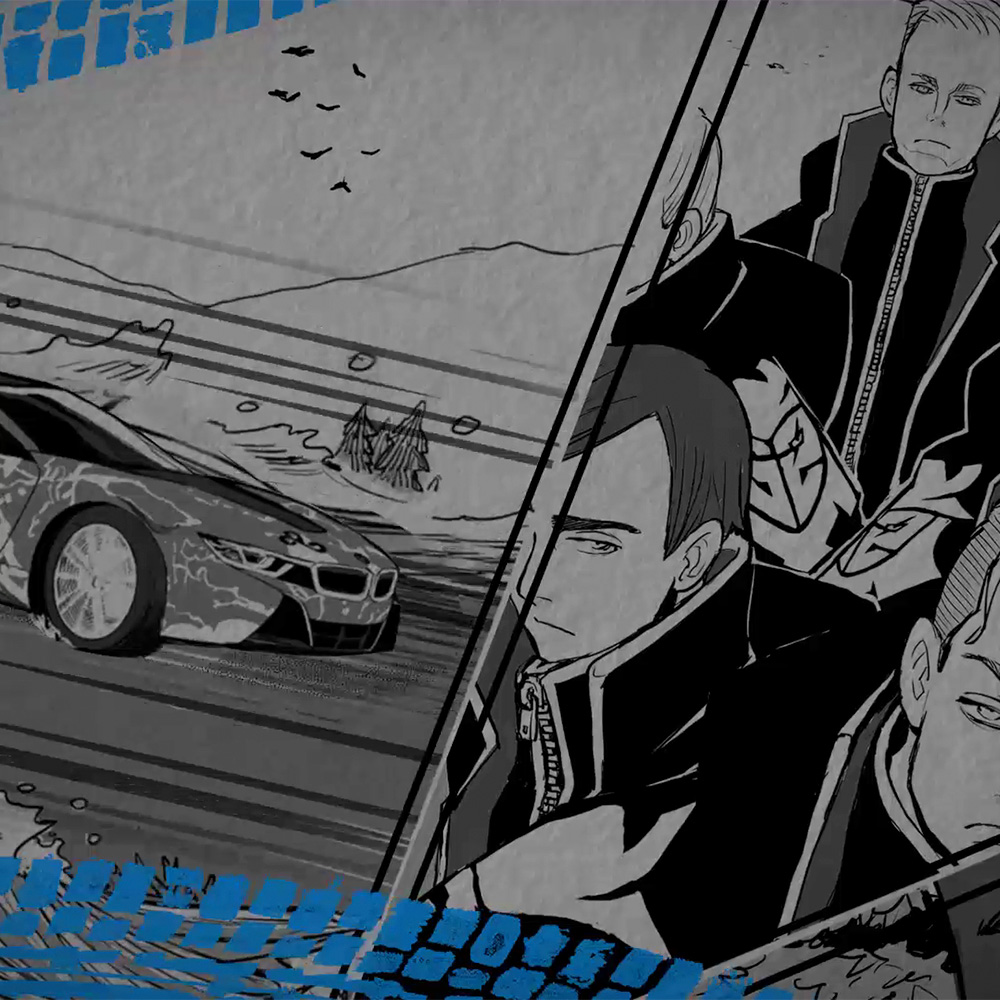 Manga panels featuring esports players in dramatic black and white artwork